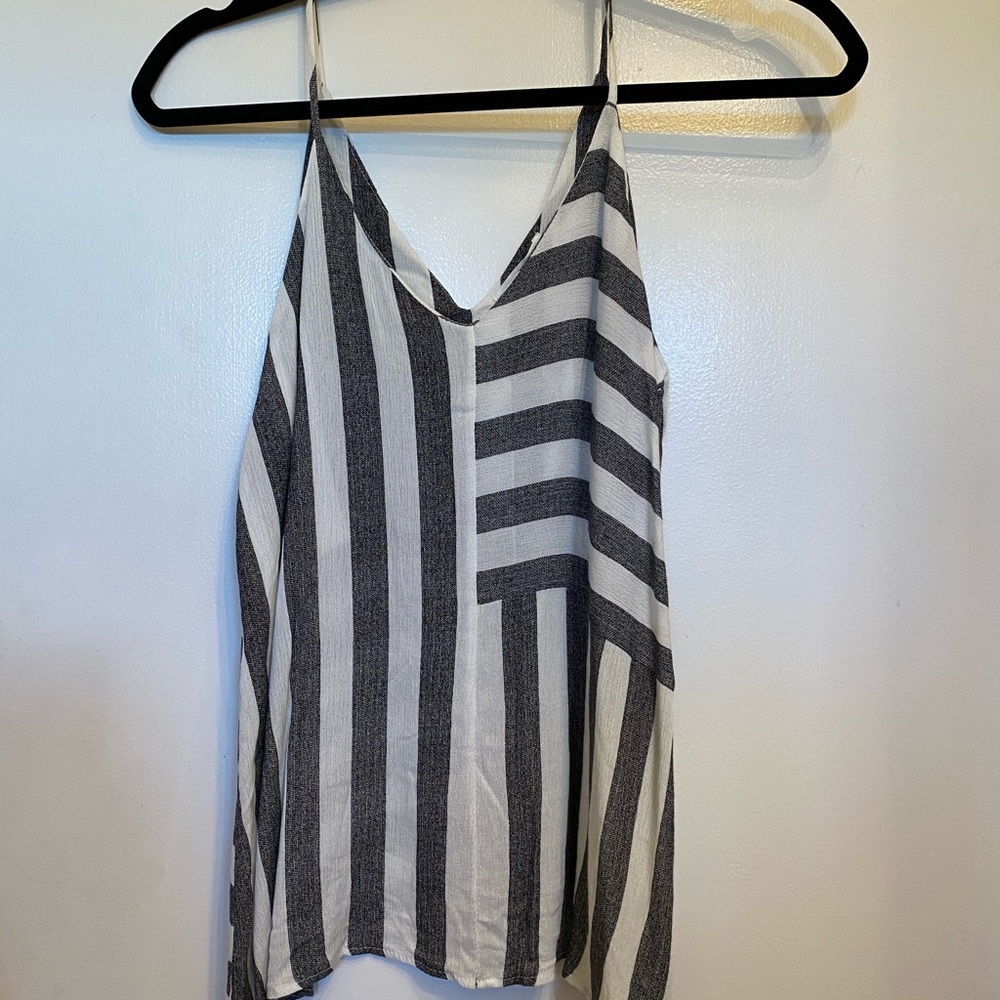 Black and white striped tank top